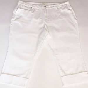 COLDWATER CREEK White Cotton Cropped Jeans